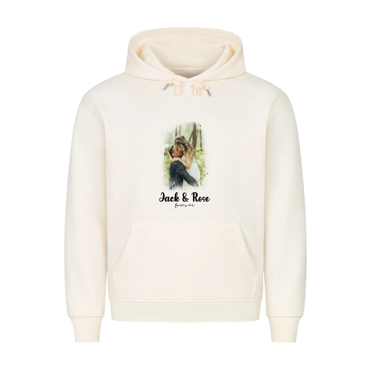 Dein Foto als Aquarell mit Namen und Wunschtext - Premium Hoodie personalisiert
