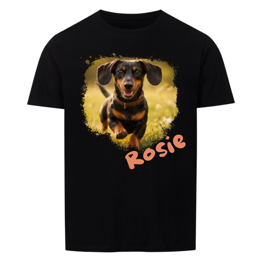 Personalisiertes Haustier - T-Shirt mit Foto und Name - Unisex für Männer und Frauen