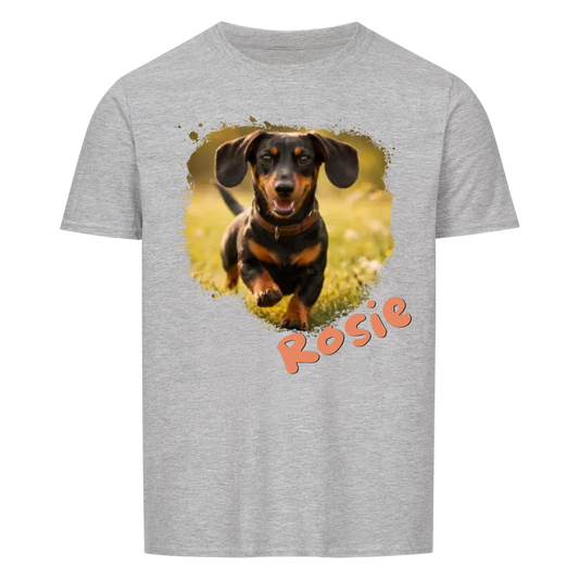 Personalisiertes Haustier - T-Shirt mit Foto und Name - Unisex für Männer und Frauen