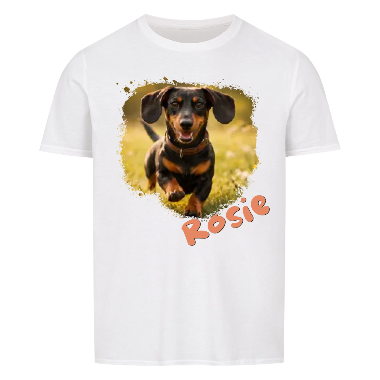 Personalisiertes Haustier - T-Shirt mit Foto und Name - Unisex für Männer und Frauen