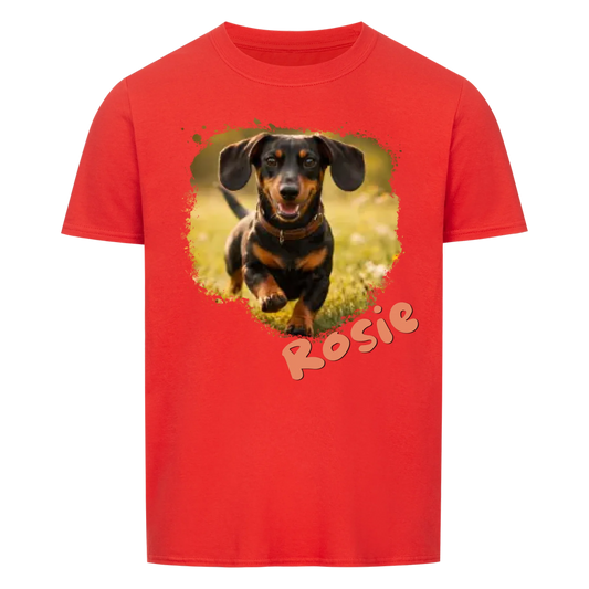 Personalisiertes Haustier - T-Shirt mit Foto und Name - Unisex für Männer und Frauen