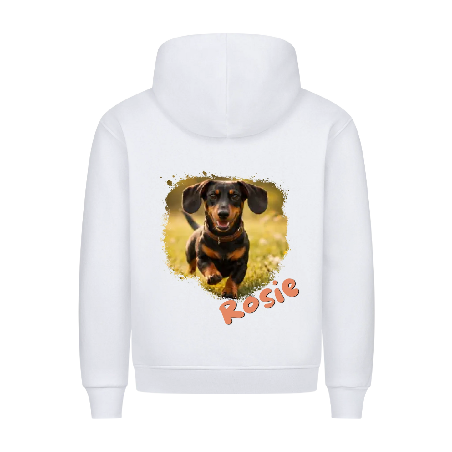 Personalisierte Haustier - Hoodie mit Foto und Name - Premium Hoodie - Rückendruck