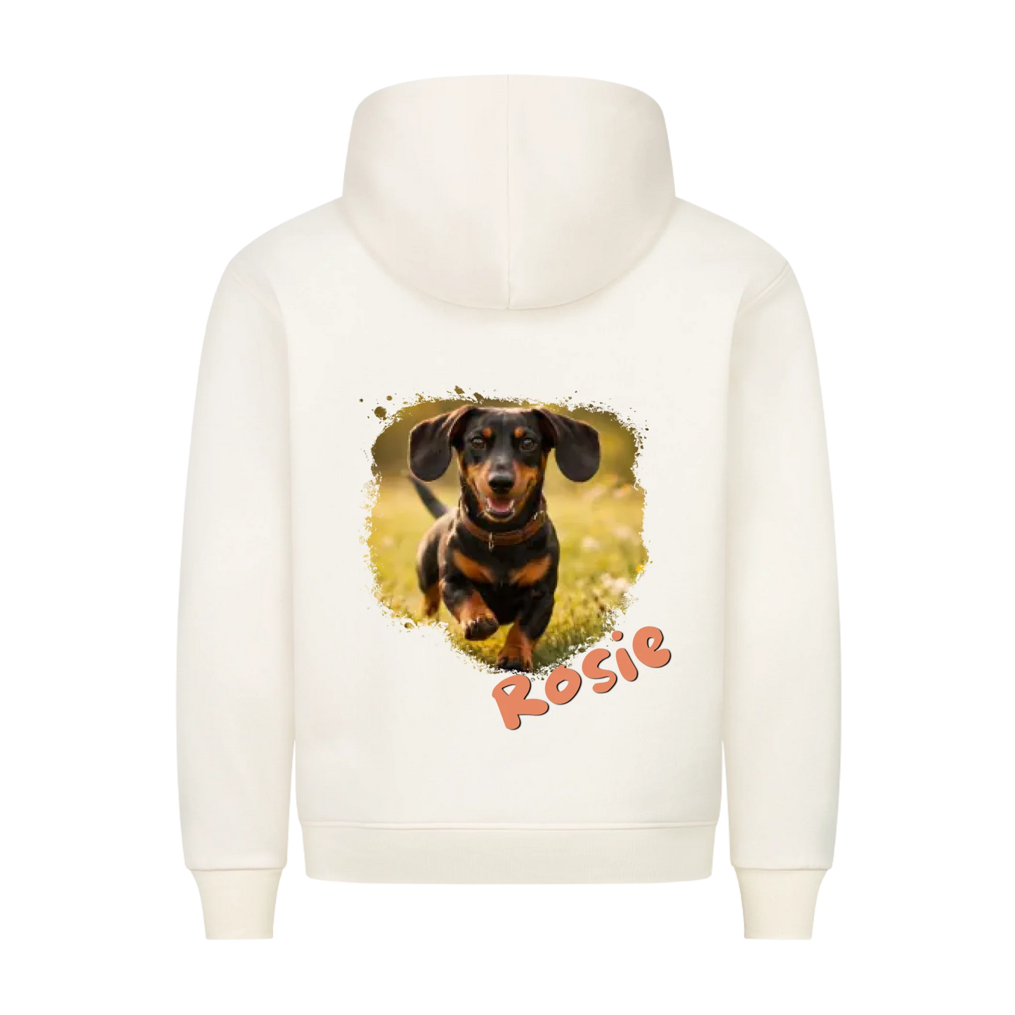 Personalisierte Haustier - Hoodie mit Foto und Name - Premium Hoodie - Rückendruck