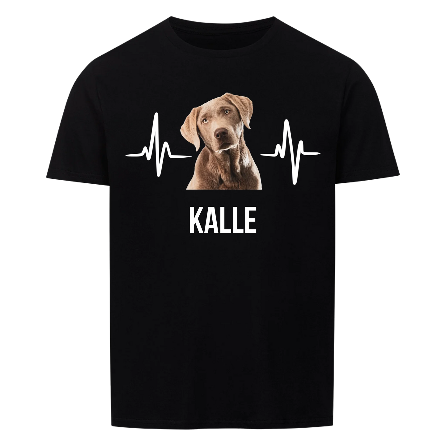 Herzschlag Haustier mit Hintergrundentfernung -- T-Shirt mit Foto und Name - Unisex für Männer und Frauen