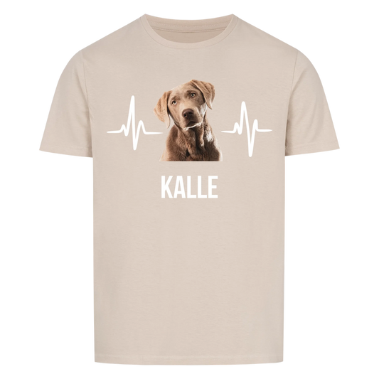 Heartbeat Pet with Background Removal -- T-Shirt with Photo and Name - Unisex for Men and Women