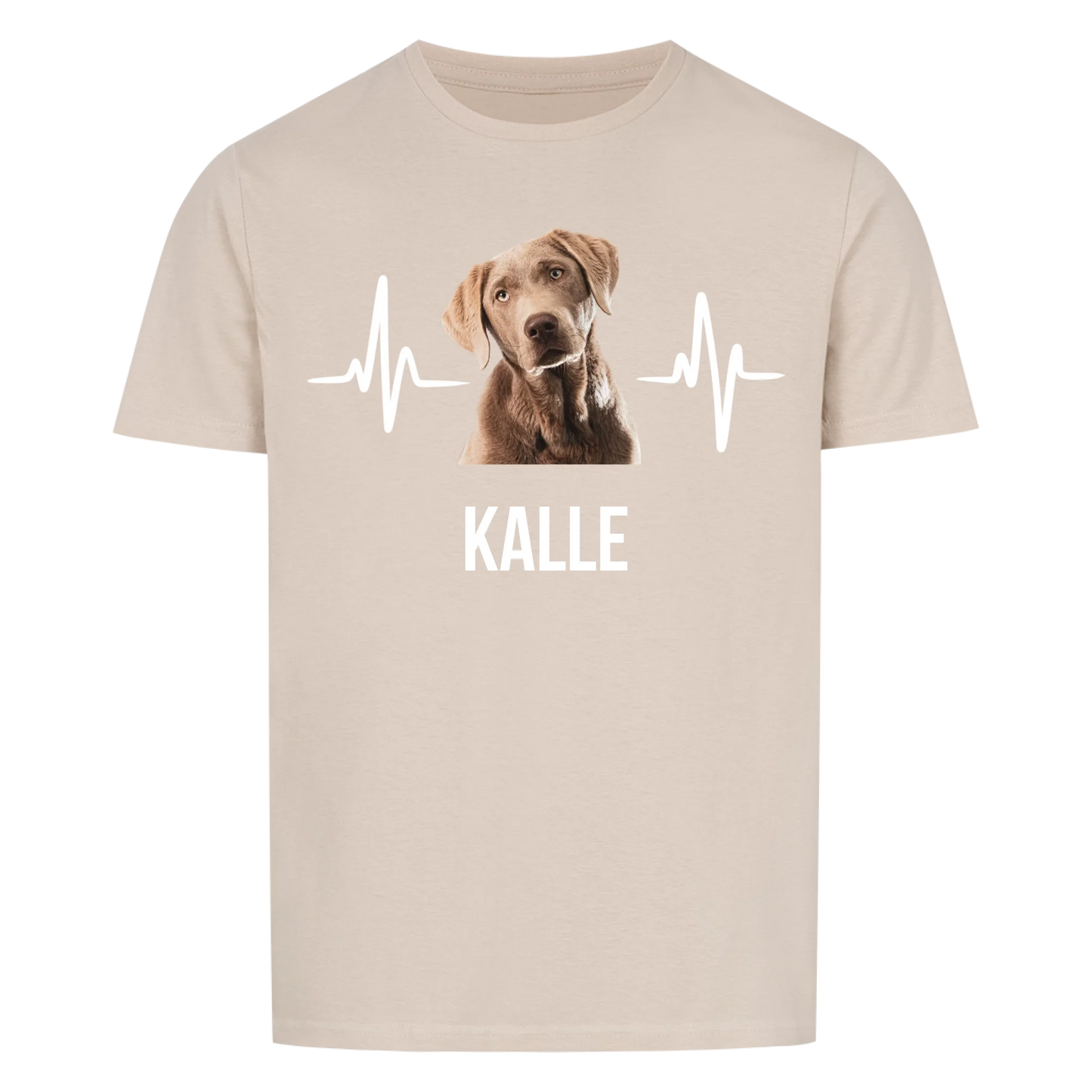 Herzschlag Haustier mit Hintergrundentfernung -- T-Shirt mit Foto und Name - Unisex für Männer und Frauen