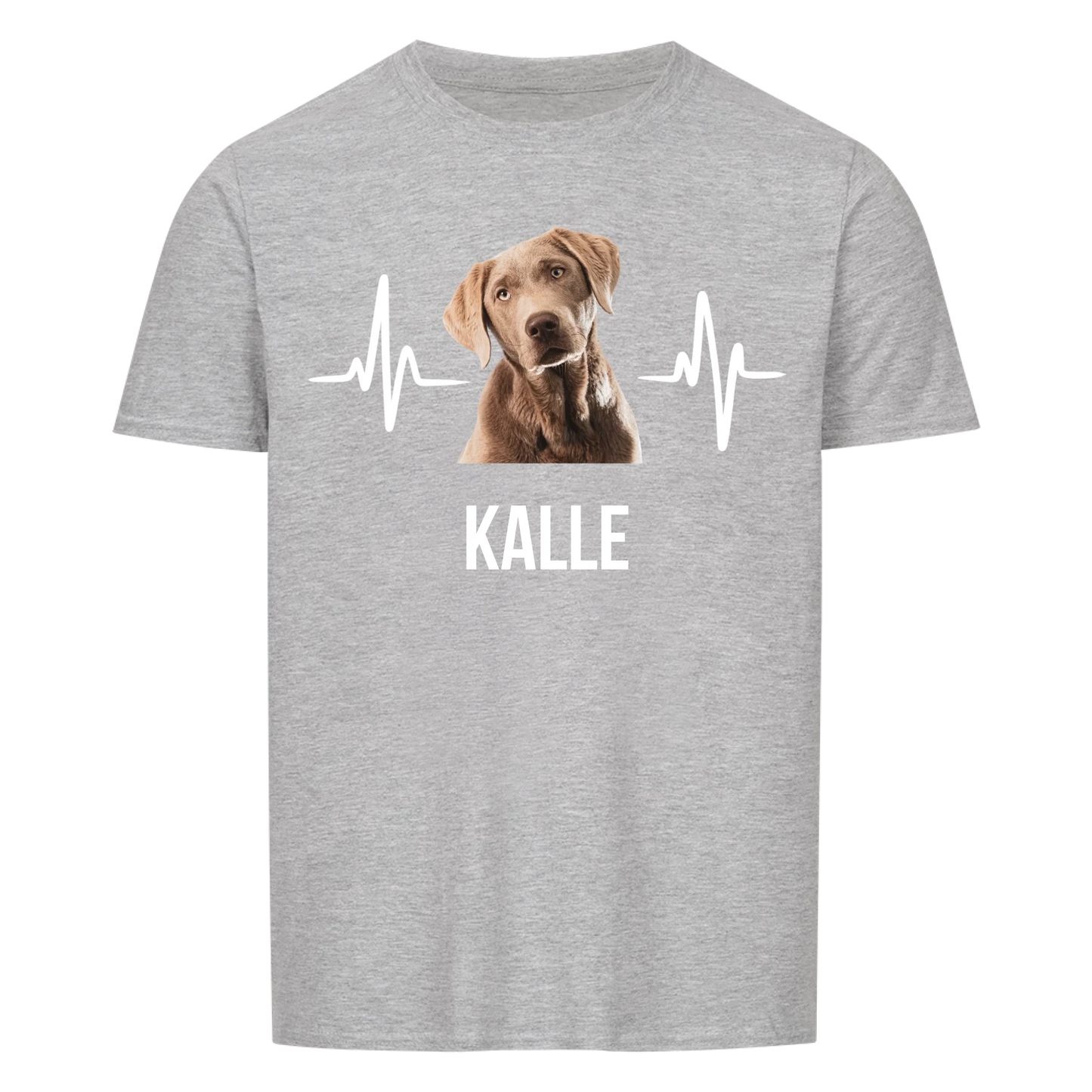 Herzschlag Haustier mit Hintergrundentfernung -- T-Shirt mit Foto und Name - Unisex für Männer und Frauen