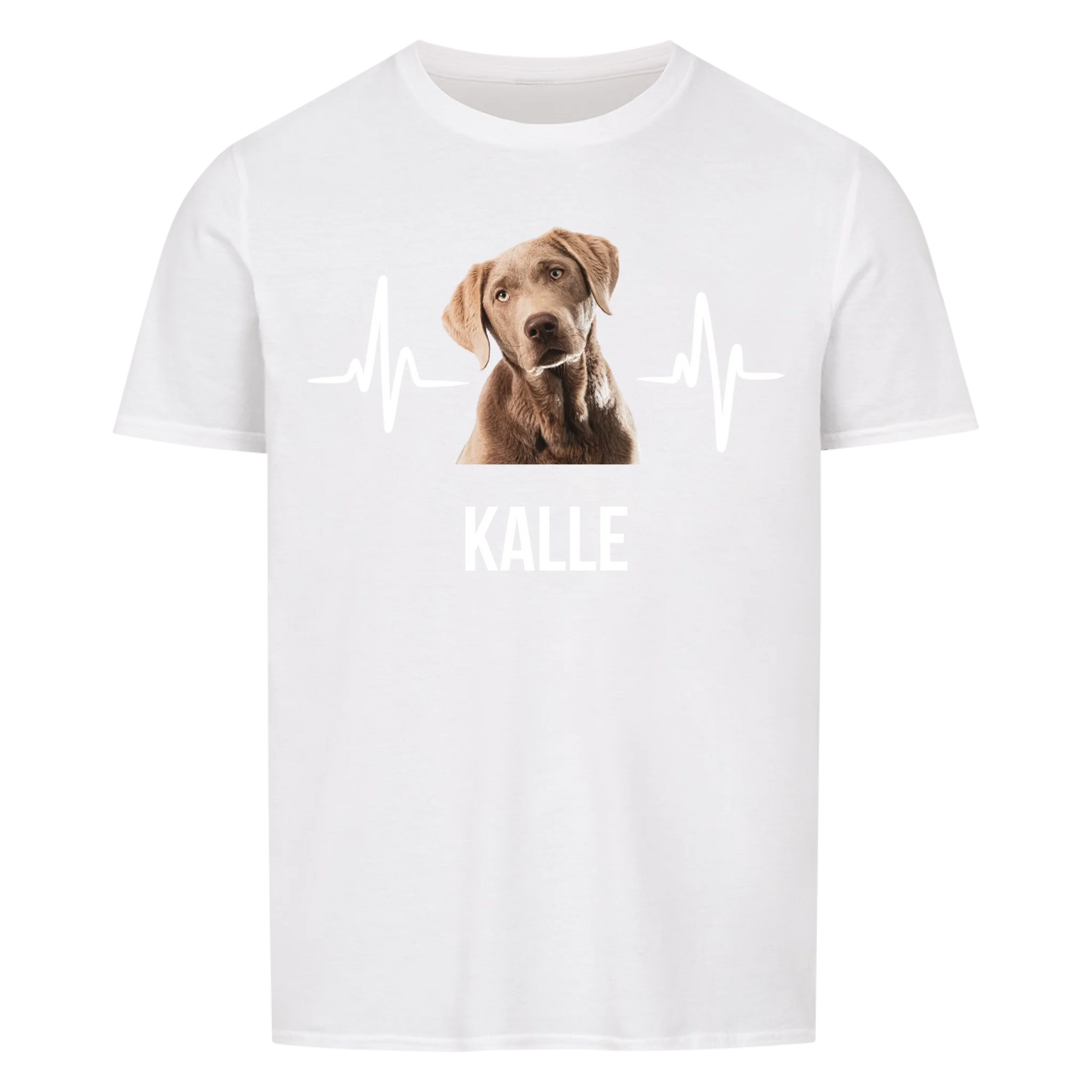 Herzschlag Haustier mit Hintergrundentfernung -- T-Shirt mit Foto und Name - Unisex für Männer und Frauen
