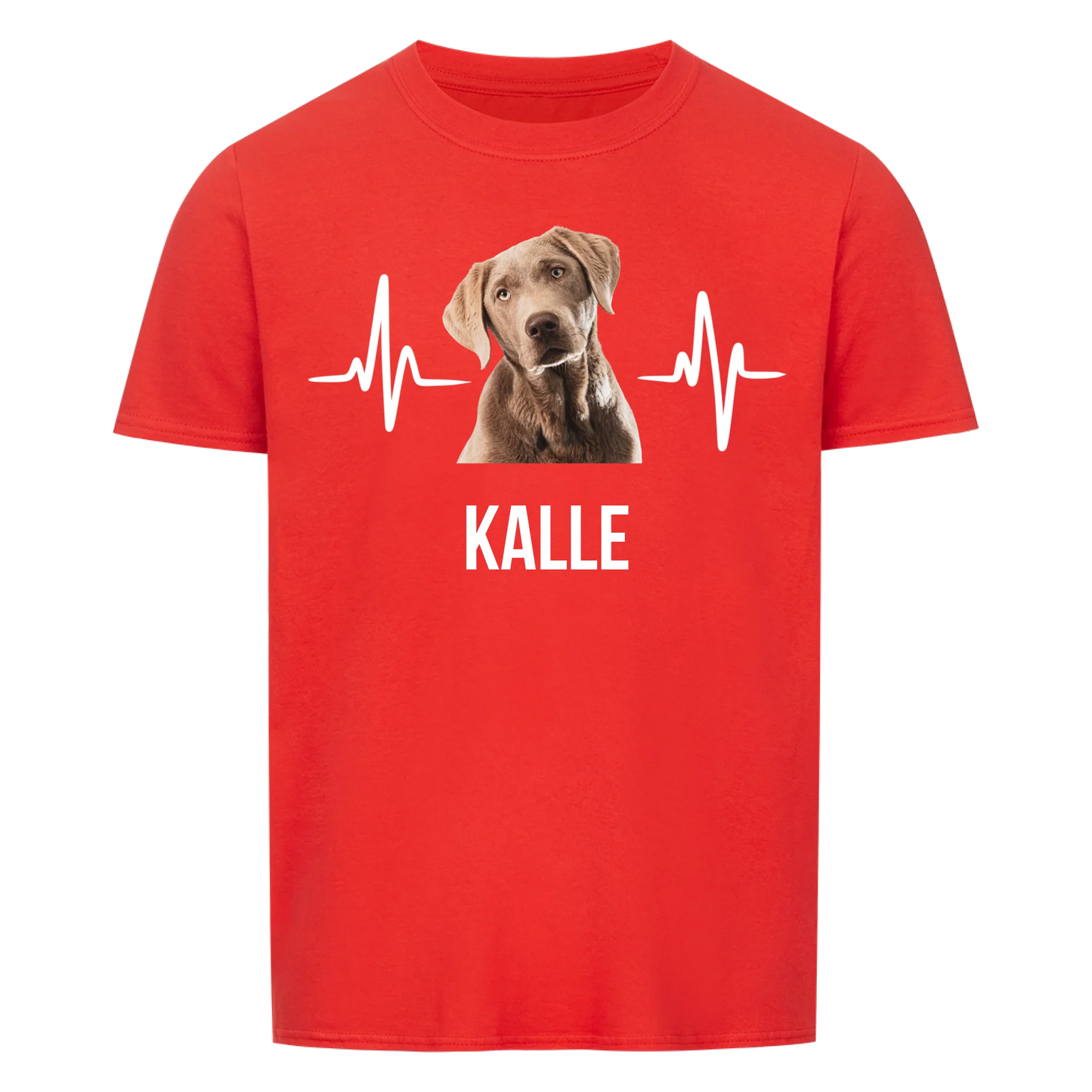 Herzschlag Haustier mit Hintergrundentfernung -- T-Shirt mit Foto und Name - Unisex für Männer und Frauen
