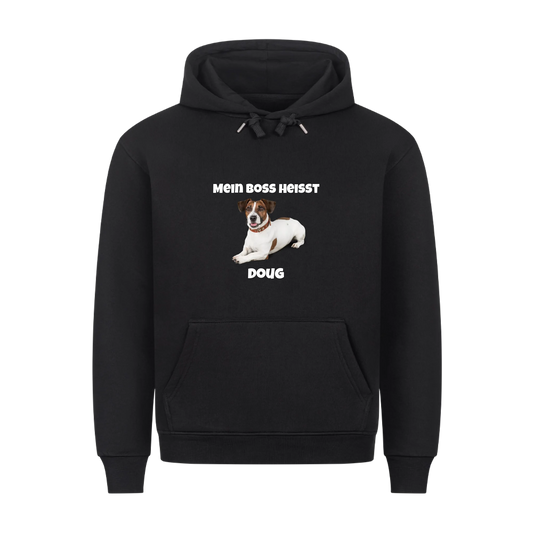 Mein Boss heisst (Hundefoto) | Haustier - Premium Hoodie - Frontdruck