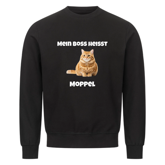 Mein Boss heisst | Haustier Katze Kater - Sweatshirt / Pulli mit Foto und Name