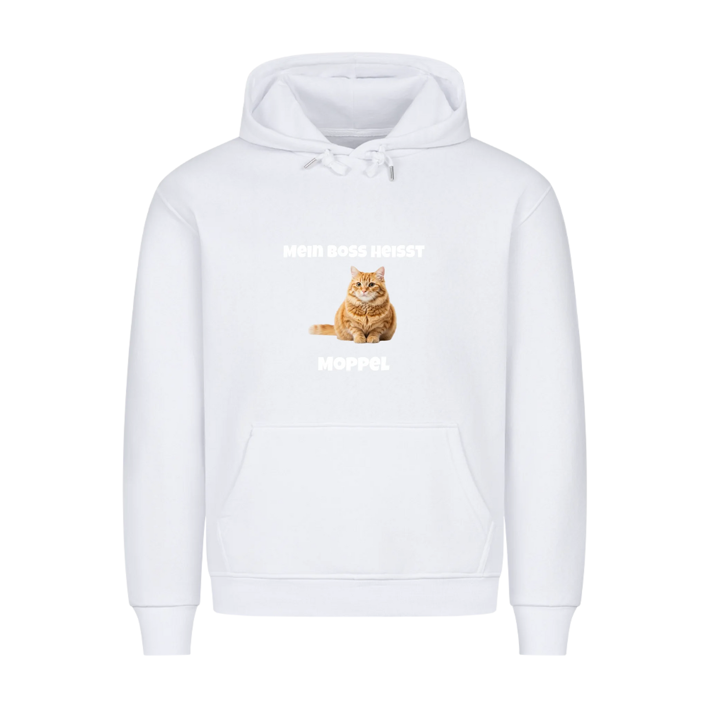 Mein Boss heisst | Haustier Katze Kater - Premium Hoodie - Frontdruck