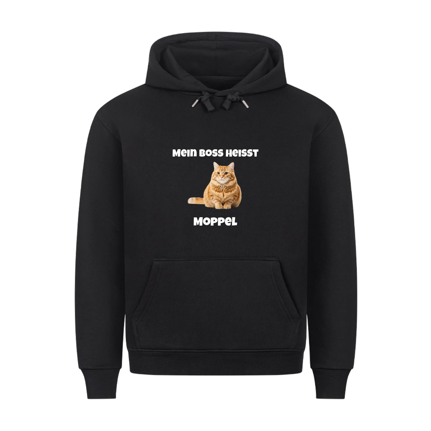Mein Boss heisst | Haustier Katze Kater - Premium Hoodie - Frontdruck