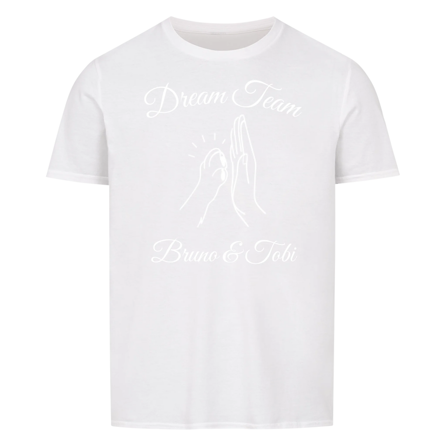 Pfote und Hand | Dream Team Haustier Hund Katze -- T-Shirt mit Namen - Unisex für Männer und Frauen