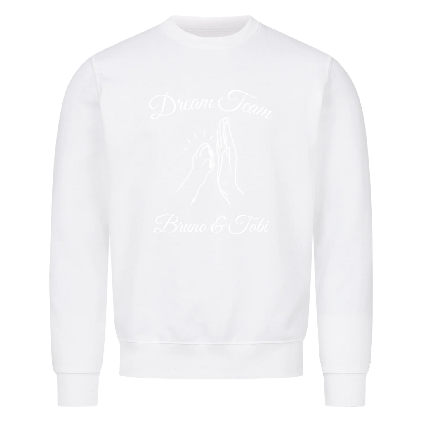 Pfote und Hand | Dream Team Haustier Hund Katze - Sweatshirt / Pulli mit Namen personalisiert