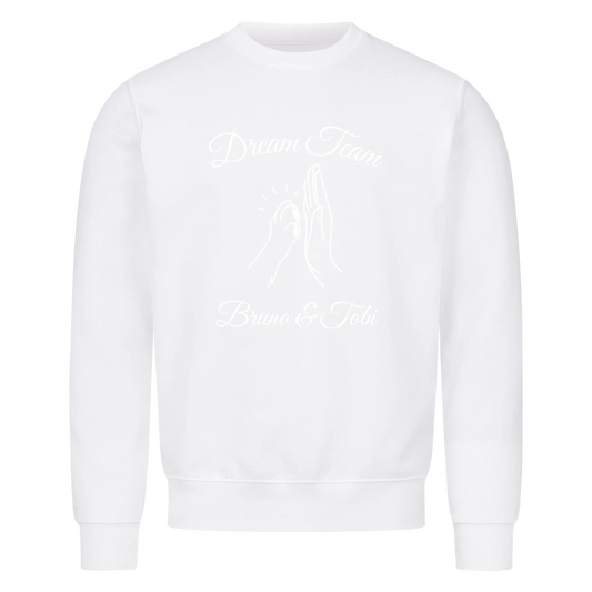 Pfote und Hand | Dream Team Haustier Hund Katze - Sweatshirt / Pulli mit Namen personalisiert