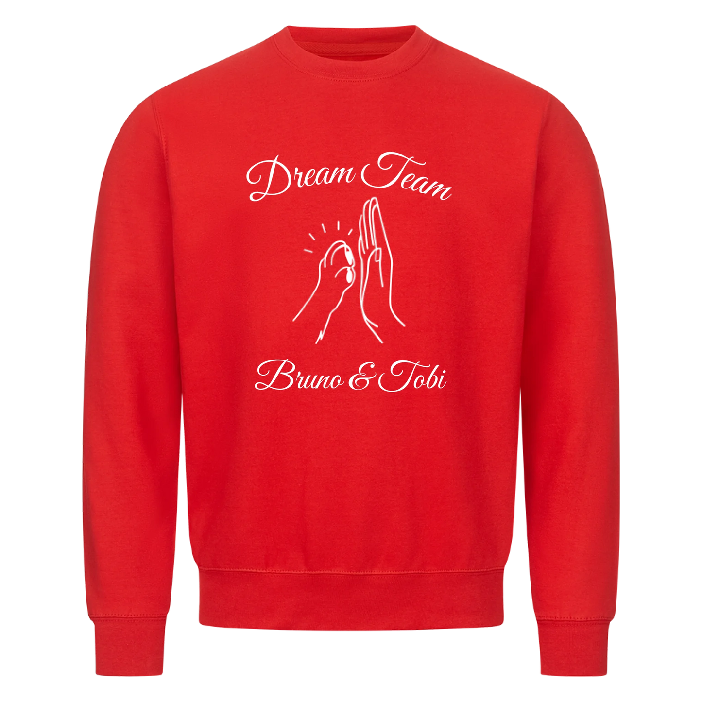Pfote und Hand | Dream Team Haustier Hund Katze - Sweatshirt / Pulli mit Namen personalisiert