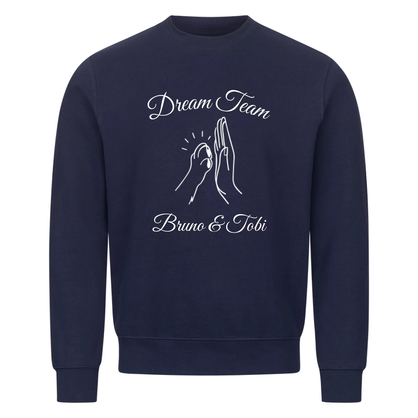 Pfote und Hand | Dream Team Haustier Hund Katze - Sweatshirt / Pulli mit Namen personalisiert