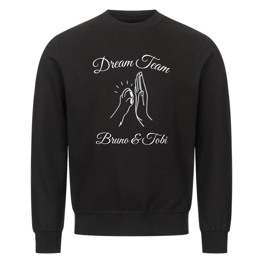 Pfote und Hand | Dream Team Haustier Hund Katze - Sweatshirt / Pulli mit Namen personalisiert