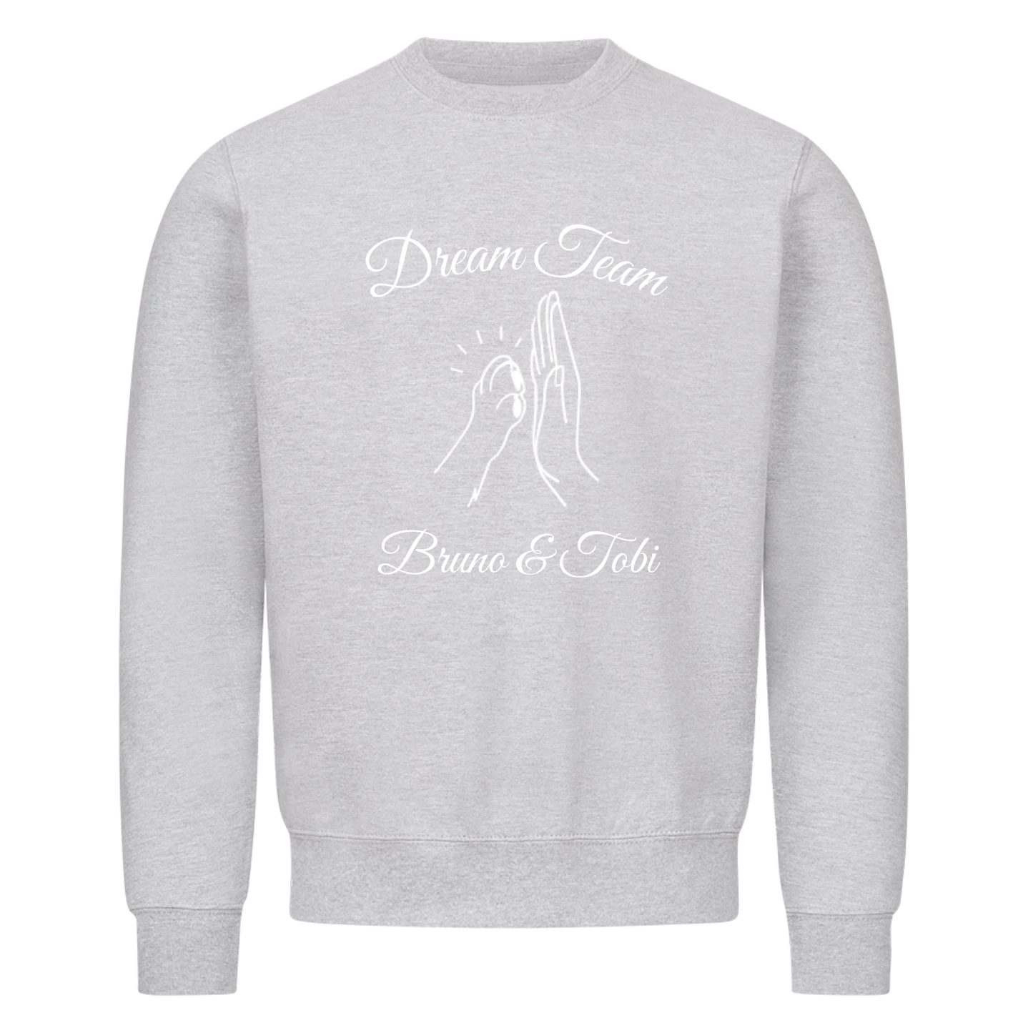 Pfote und Hand | Dream Team Haustier Hund Katze - Sweatshirt / Pulli mit Namen personalisiert