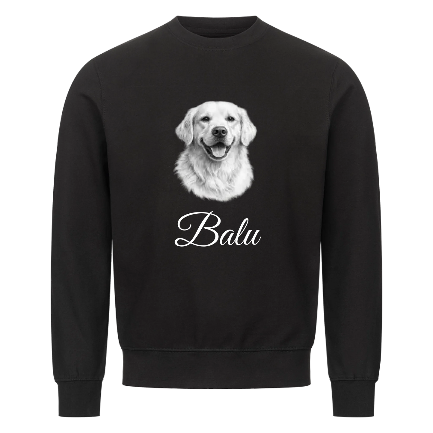 Dein Haustier als Bleistiftzeichnung - Sweatshirt / Pulli mit Namen personalisiert