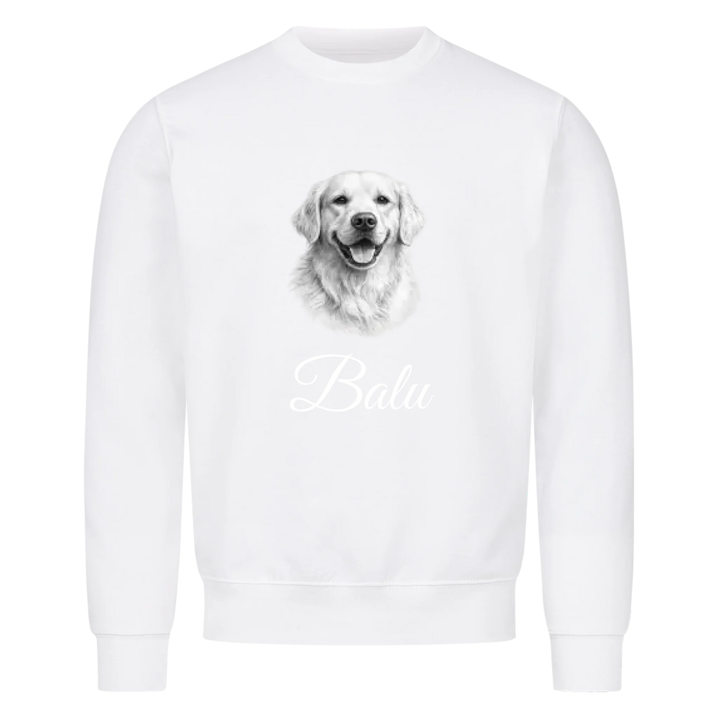 Dein Haustier als Bleistiftzeichnung - Sweatshirt / Pulli mit Namen personalisiert