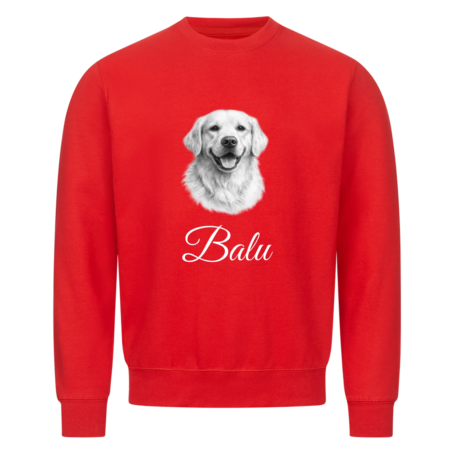 Dein Haustier als Bleistiftzeichnung - Sweatshirt / Pulli mit Namen personalisiert