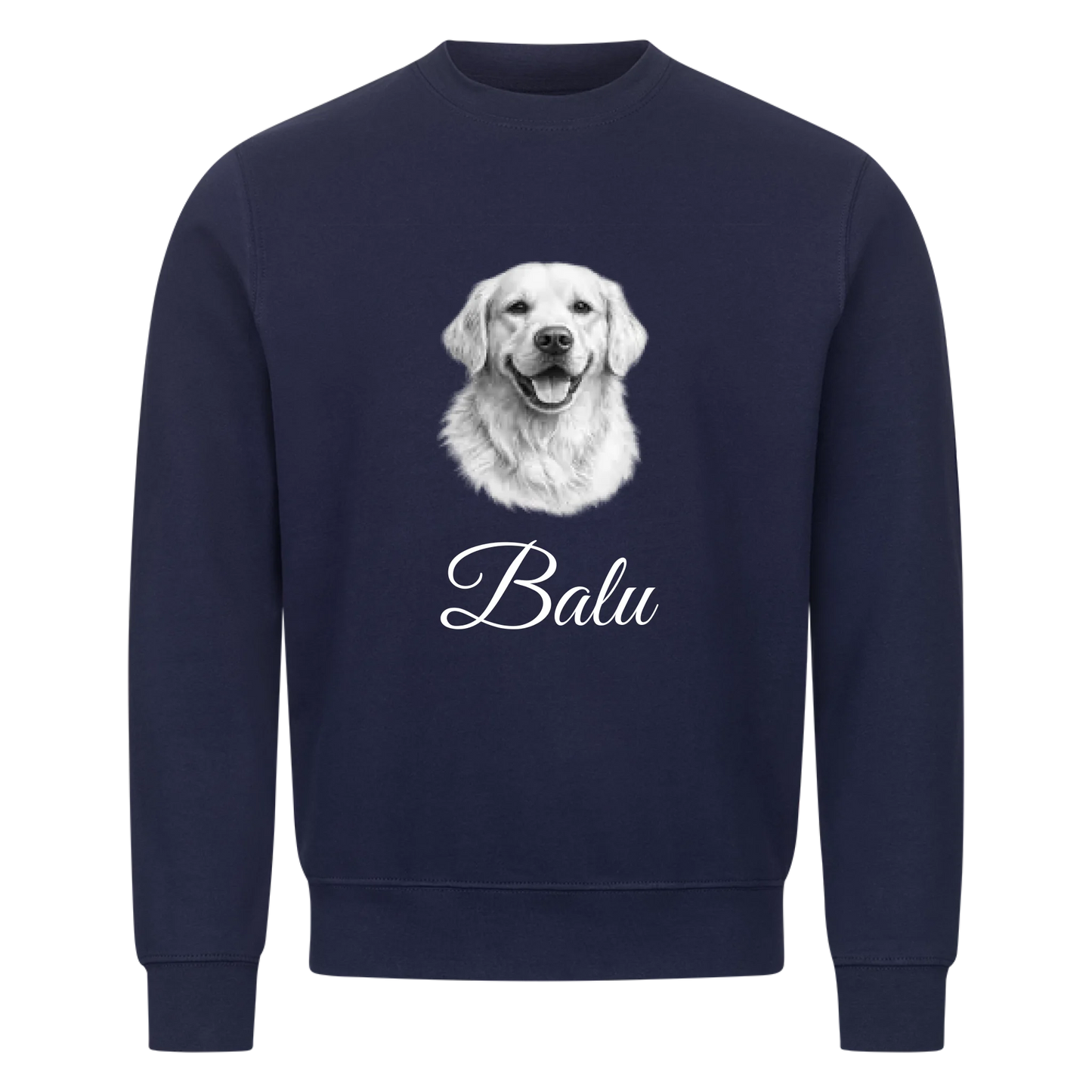 Dein Haustier als Bleistiftzeichnung - Sweatshirt / Pulli mit Namen personalisiert