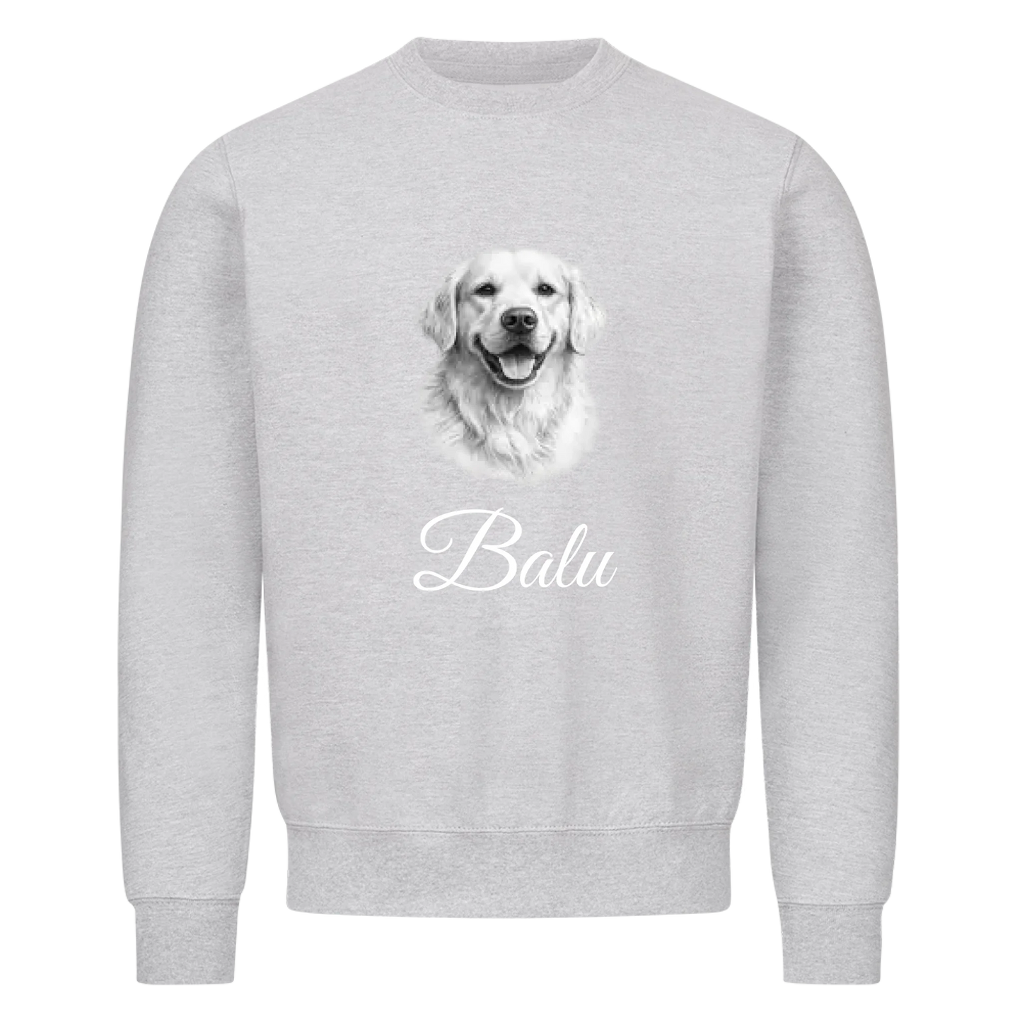 Dein Haustier als Bleistiftzeichnung - Sweatshirt / Pulli mit Namen personalisiert