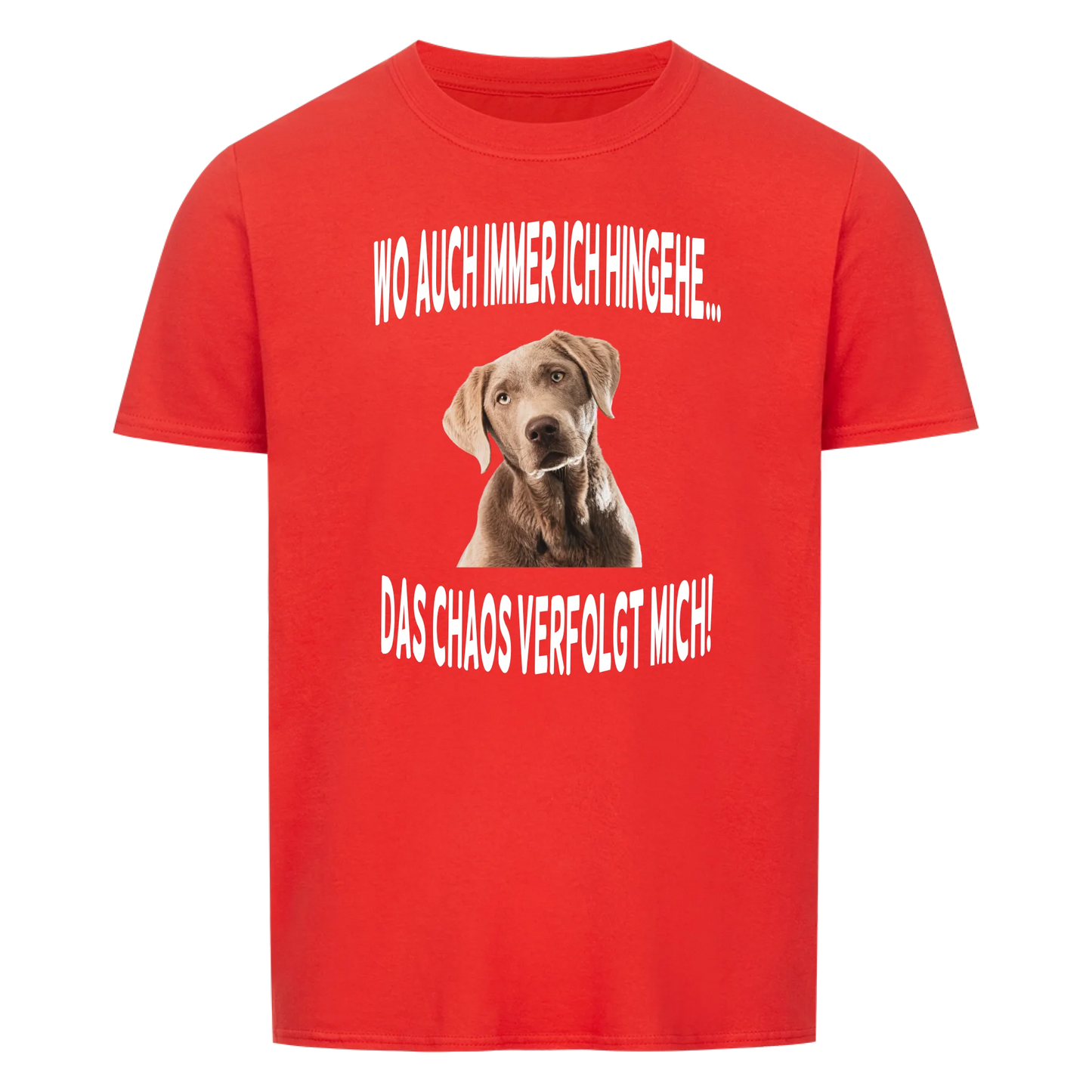 Wo auch immer ich hingehe... Das Chaos verfolgt mich -- T-Shirt Unisex