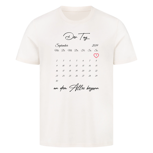 Kalender Datum mit Wunschtext - Premium T-Shirt Männer / Unisex personalisiert