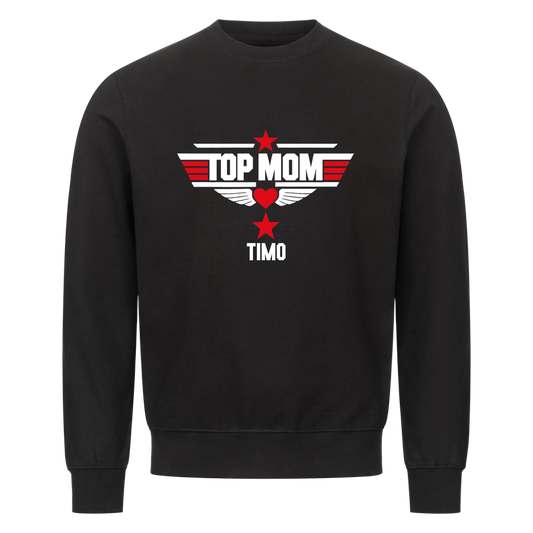 TOP MOM mit Name - Sweatshirt / Pulli