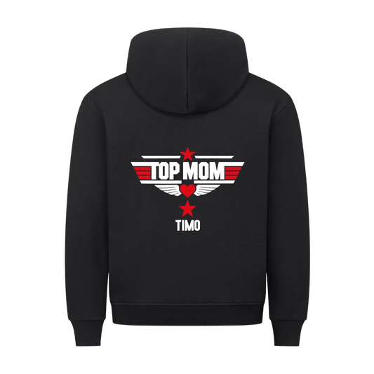 TOP MOM mit Name - Hoodie Rückendruck