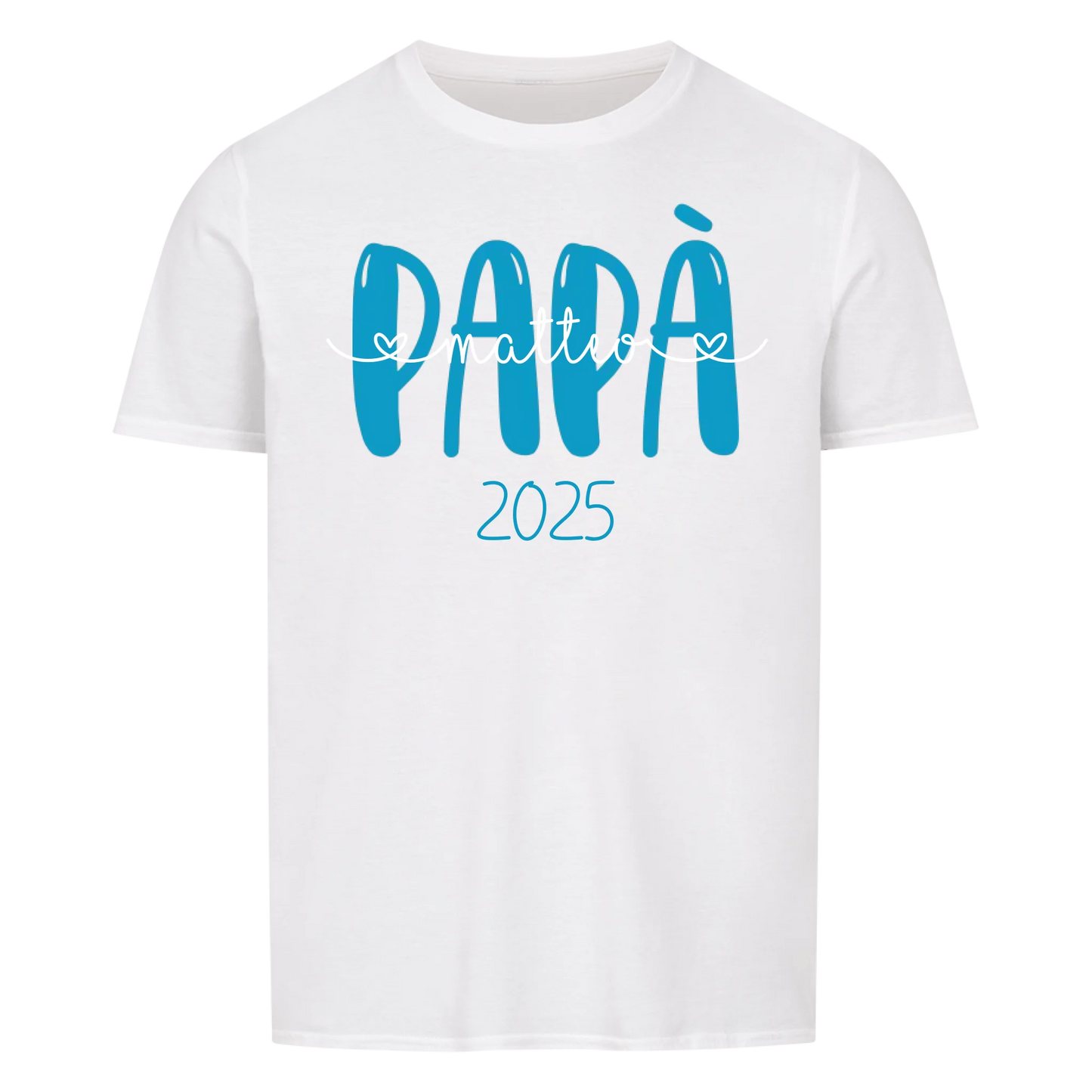 Papà mit Namen und Datum -- T-Shirt Unisex
