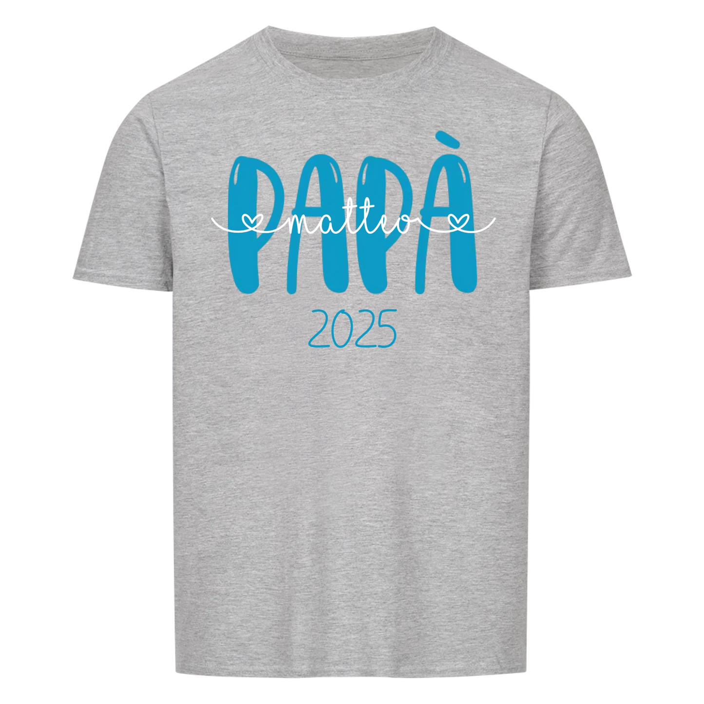 Papà mit Namen und Datum -- T-Shirt Unisex