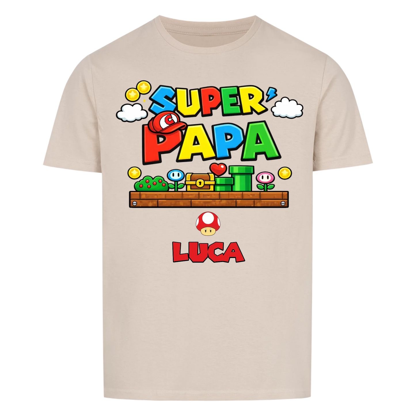 Super Papa mit Buchstabe in Cap - T-Shirt Unisex