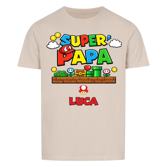Super Papa mit Buchstabe in Cap - T-Shirt Unisex