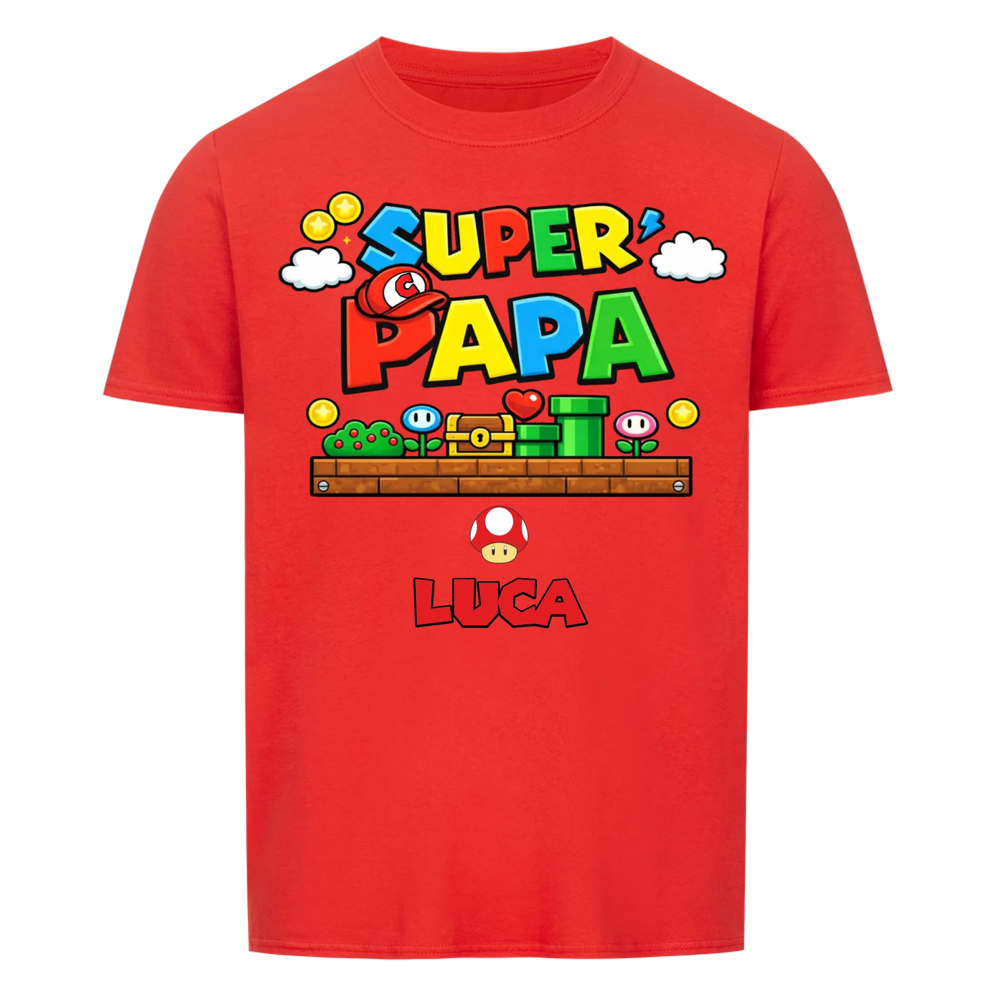 Super Papa mit Buchstabe in Cap - T-Shirt Unisex
