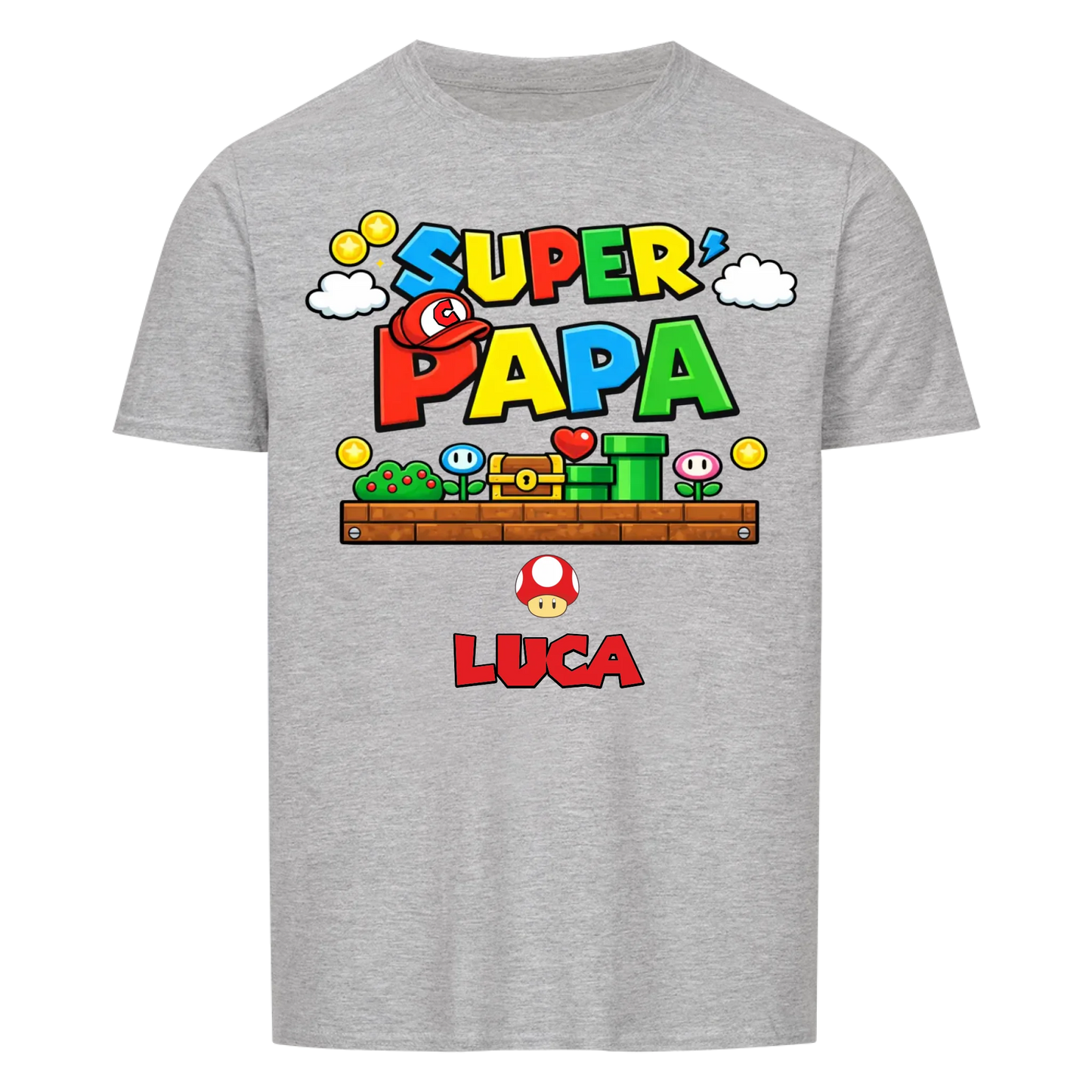 Super Papa mit Buchstabe in Cap - T-Shirt Unisex