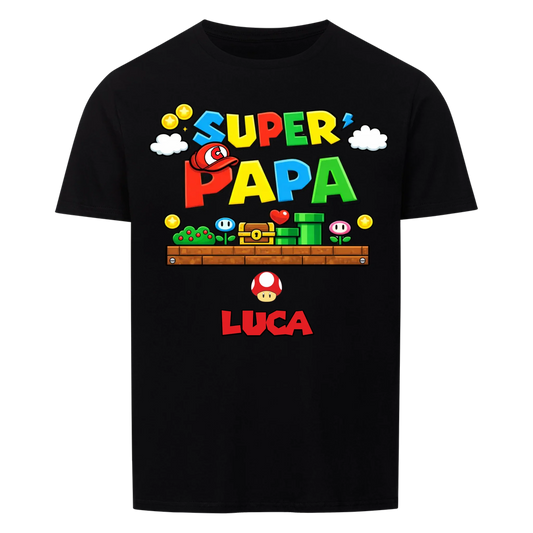 Super Papa mit Buchstabe in Cap - T-Shirt Unisex