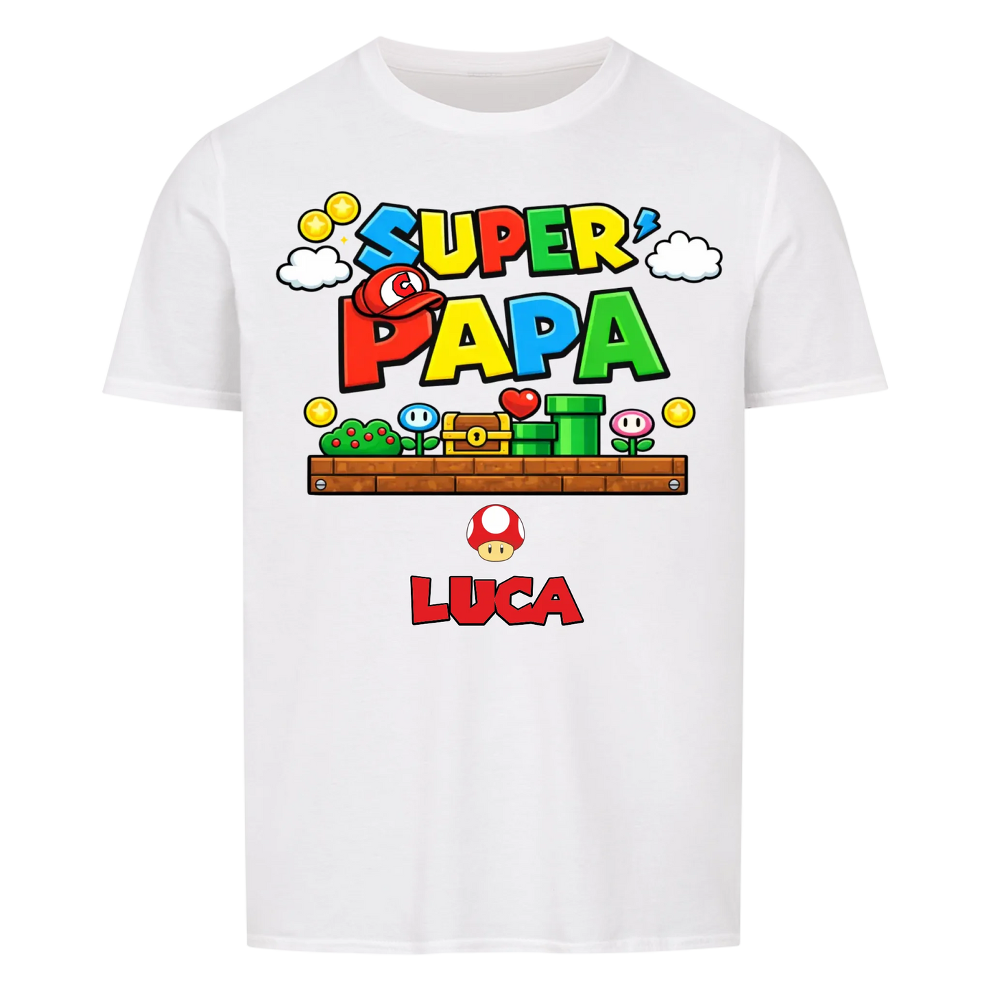 Super Papa mit Buchstabe in Cap - T-Shirt Unisex