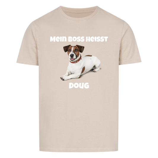 Mein Boss heisst | Haustier -- T-Shirt mit Foto und Name - Unisex für Männer und Frauen