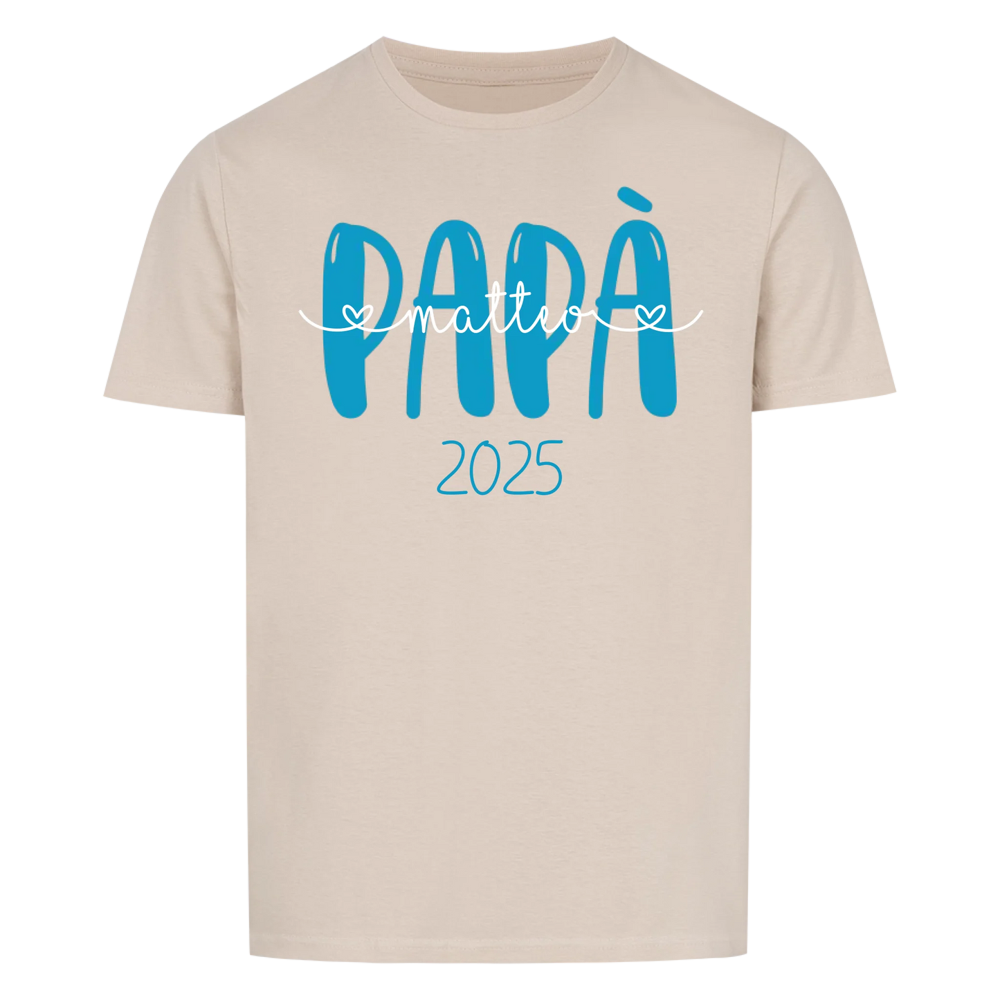 Papà mit Namen und Datum -- T-Shirt Unisex