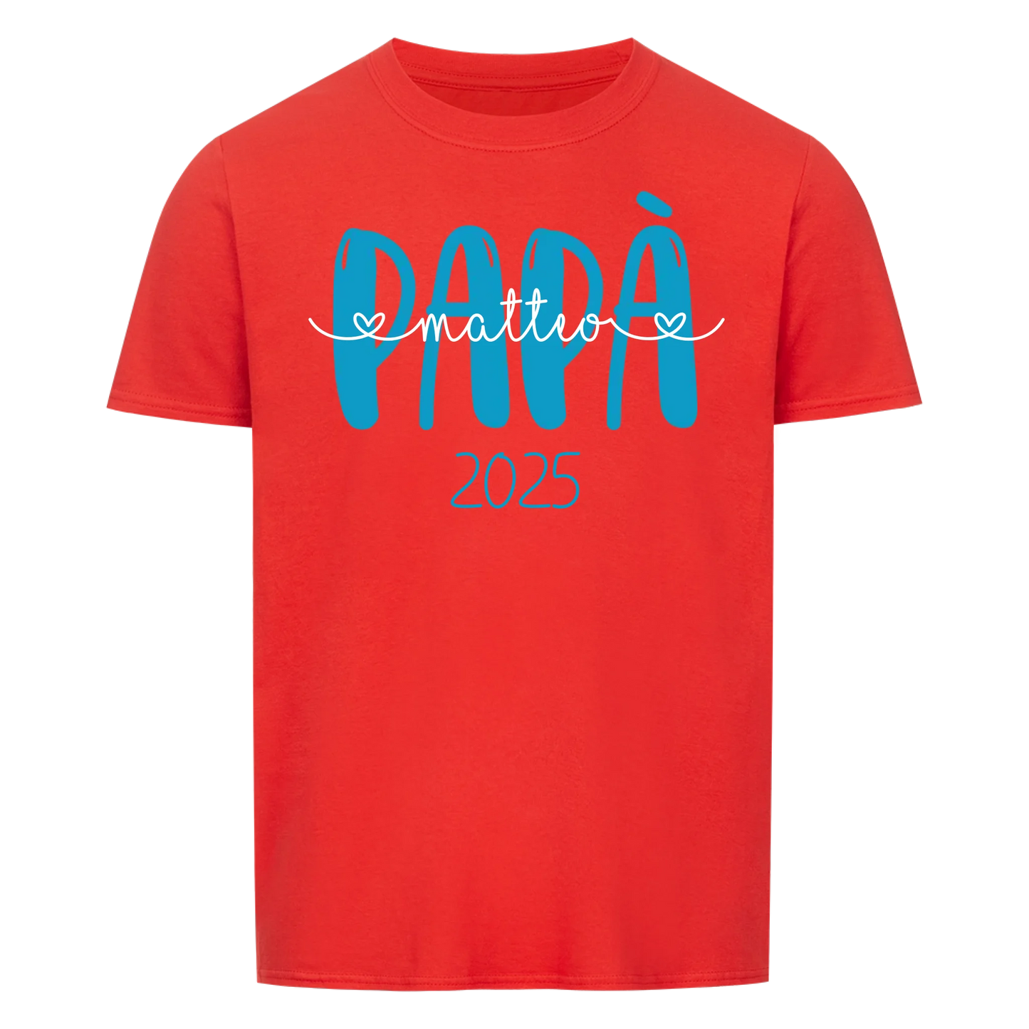 Papà mit Namen und Datum -- T-Shirt Unisex