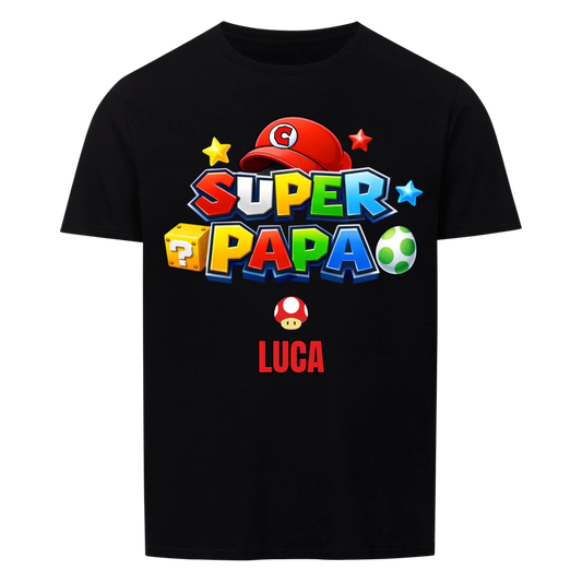 Super Papa mit Buchstabe in Cap (2) -- T-Shirt Unisex