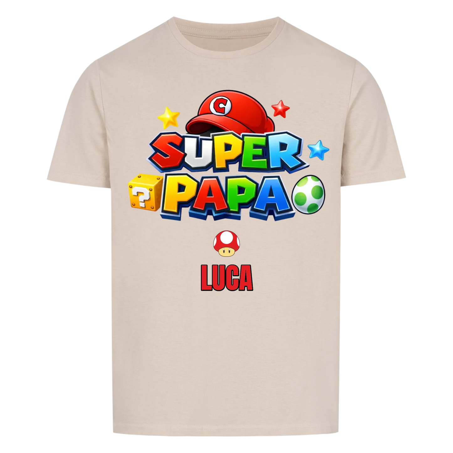 Super Papa mit Buchstabe in Cap (2) -- T-Shirt Unisex