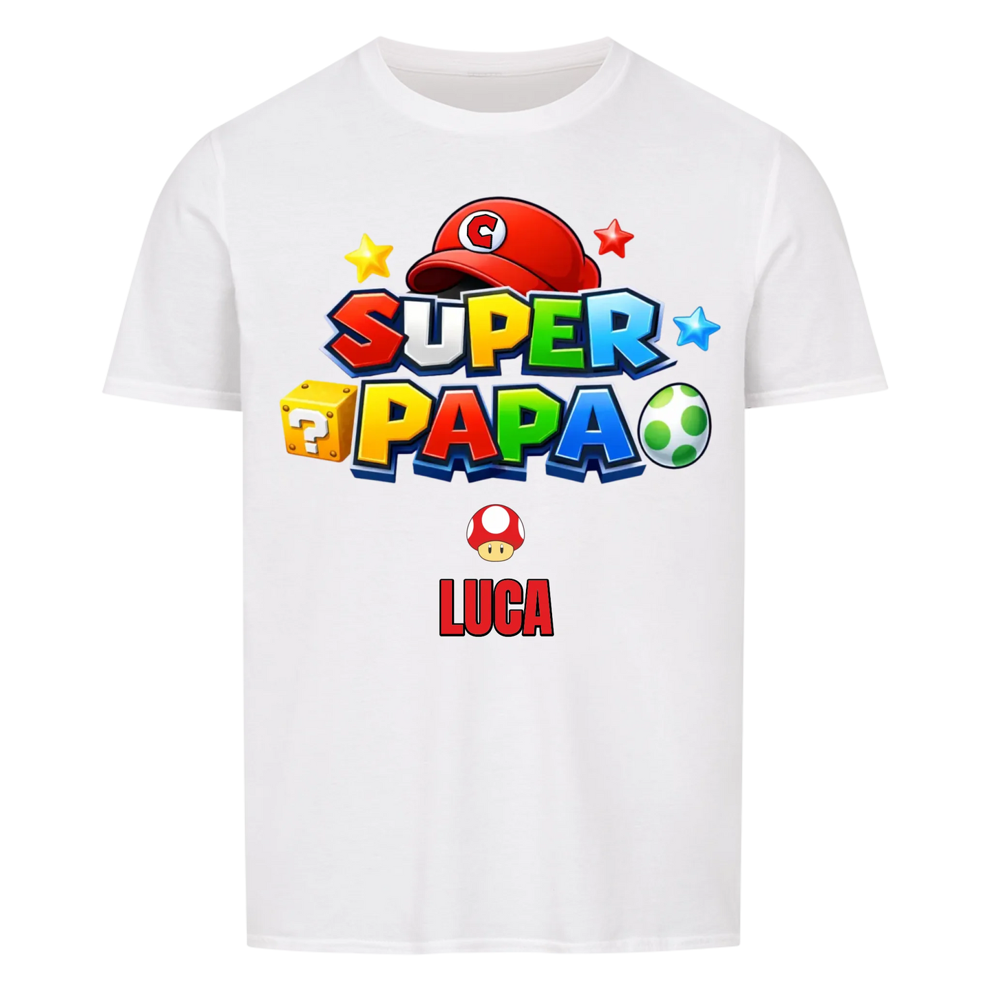 Super Papa mit Buchstabe in Cap (2) -- T-Shirt Unisex