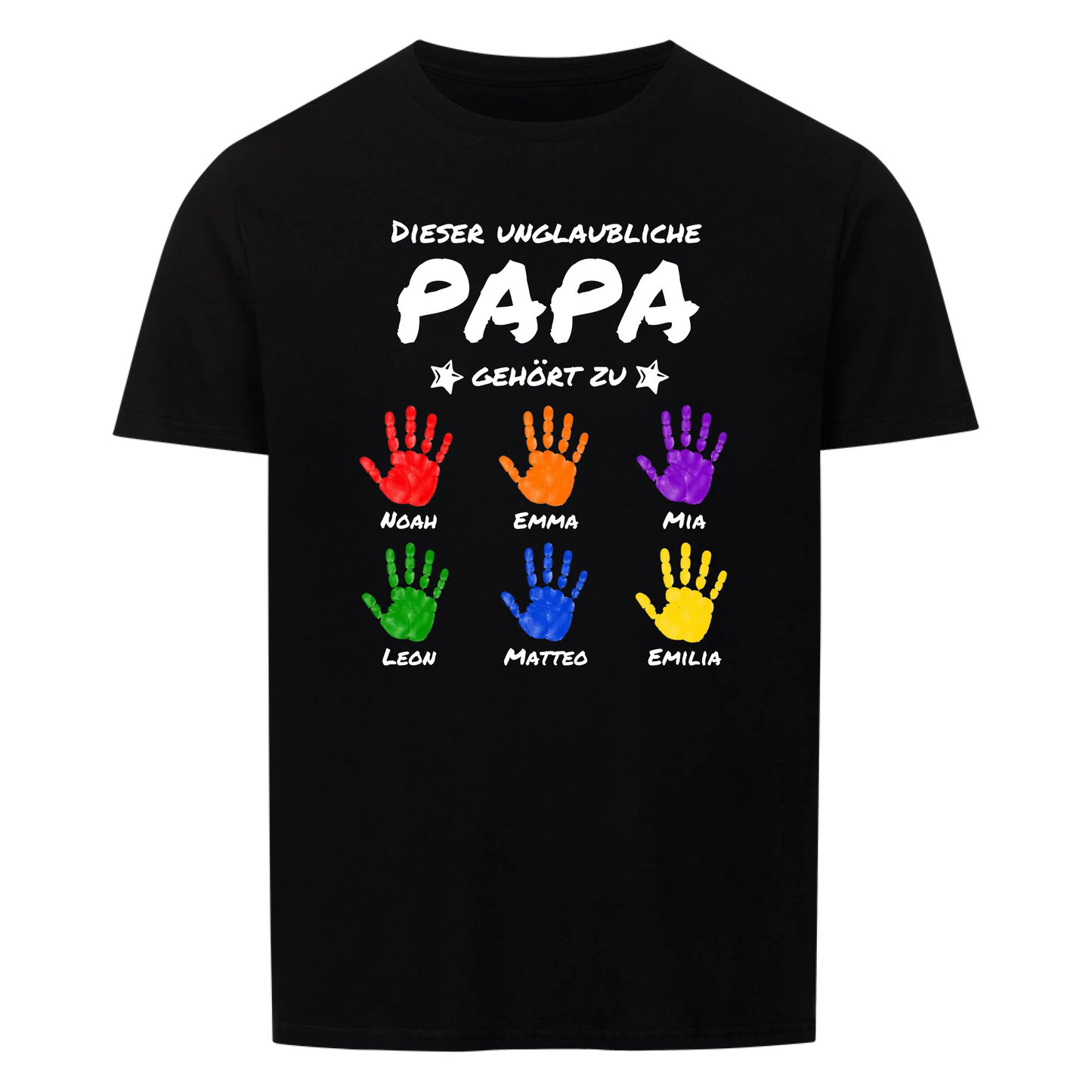 Dieser unglaubliche Papa gehört zu (Kinderhände mit Namen) -- T-Shirt Unisex