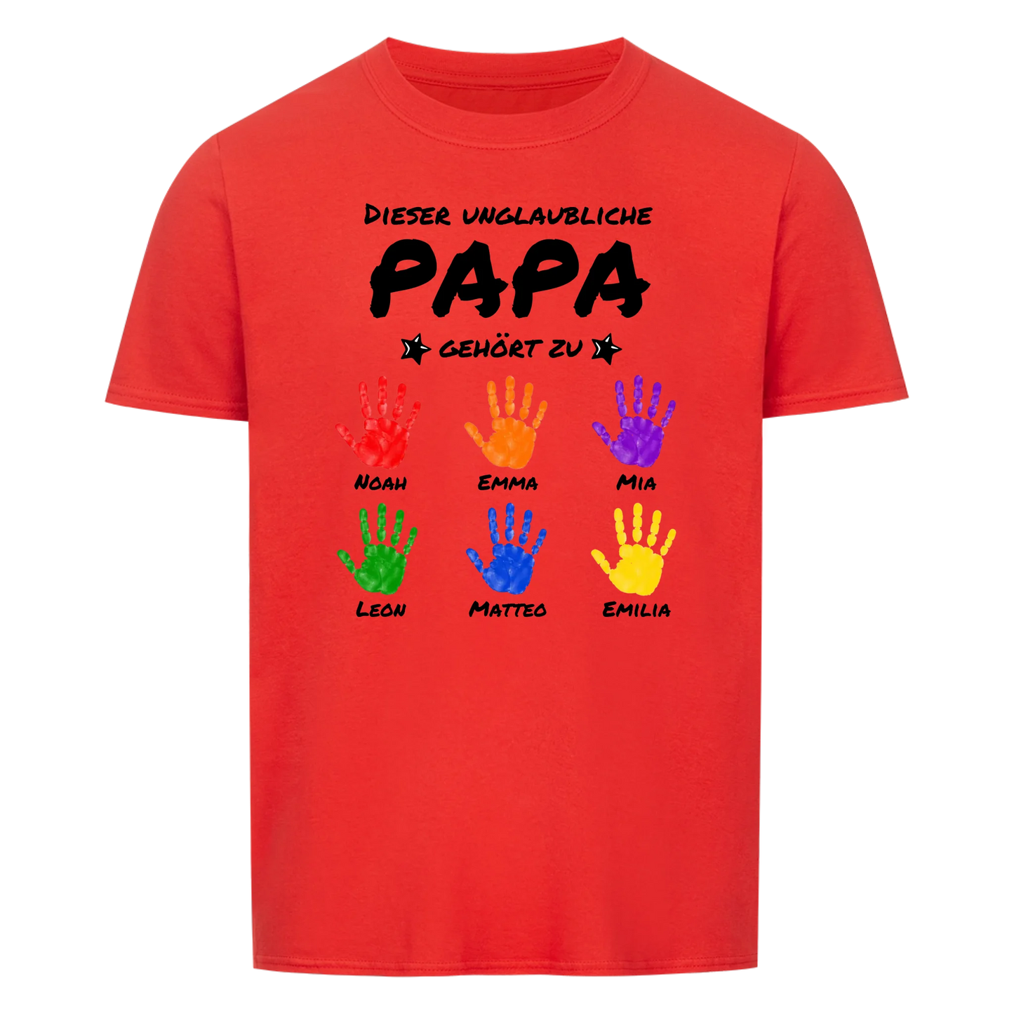 Dieser unglaubliche Papa gehört zu (Kinderhände mit Namen) -- T-Shirt Unisex