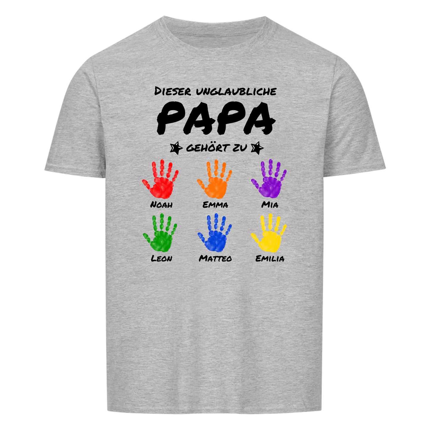 Dieser unglaubliche Papa gehört zu (Kinderhände mit Namen) -- T-Shirt Unisex